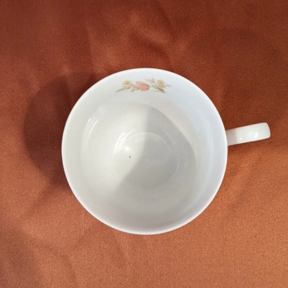 Vintage Ichiyama Toen Japan Floral Porcelain Tea Cups Set of 5‎ Ribbed Edge